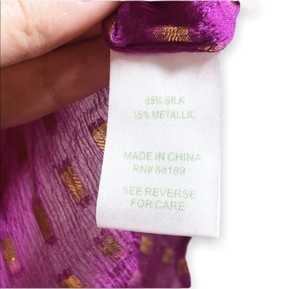 Lilly Pulitzer Silk Colby Top size XS exotic orchid - Picture 5 of 6